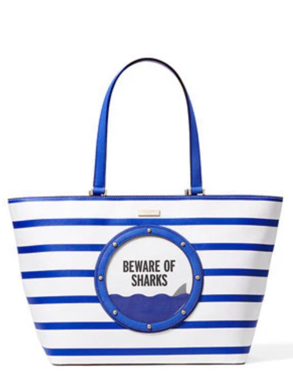 kate spade Blue & White Striped 'Beware of Sharks' Tote